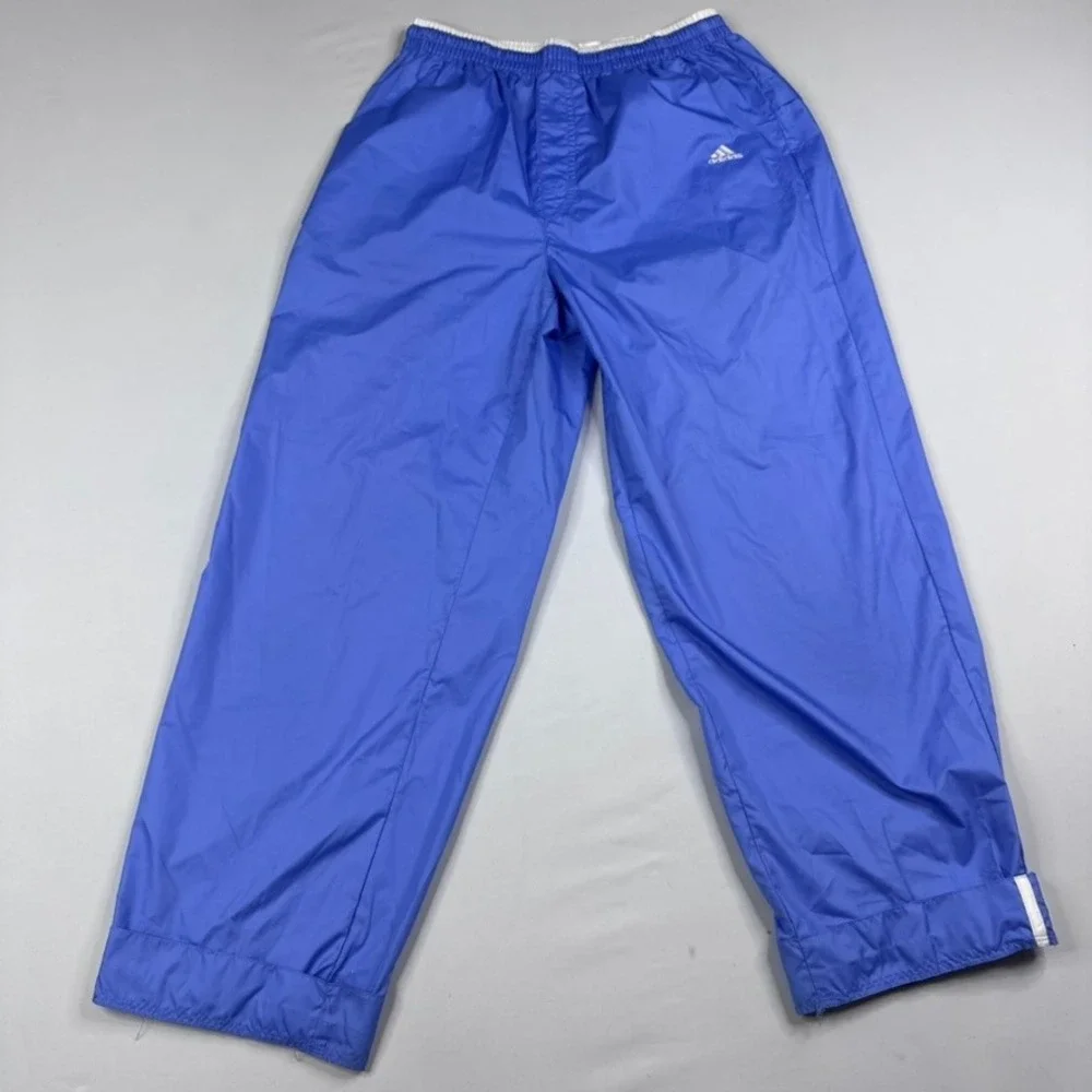 Vintage Adidas Track‎ Pants Mens Small Blue Windbreaker Lightweight Retro Sporty